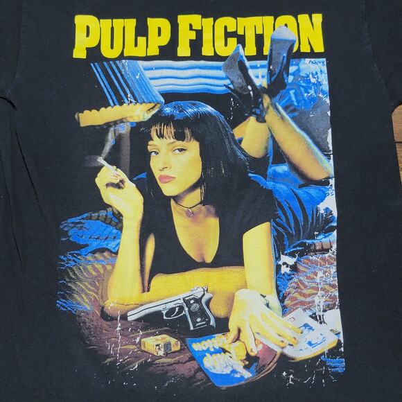Pulp Fiction Black Unisex Tee Uma Thurman - Size Medium - Picture 2 of 4